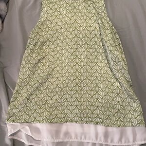 The Limited Green Geometric A-Line Skirt